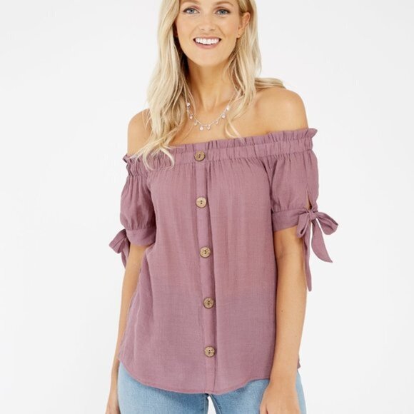 Lily White Womens Off the shoulder Blouse - Picture 1 of 7